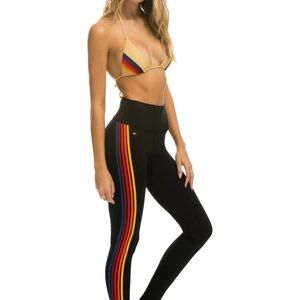 Aviator Nation - Black Rainbow Stripe Women's Leggings
